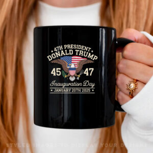 Inauguration Day Patriotic Political Republican USA Flag MAGA 47th President Donald Trump Mug