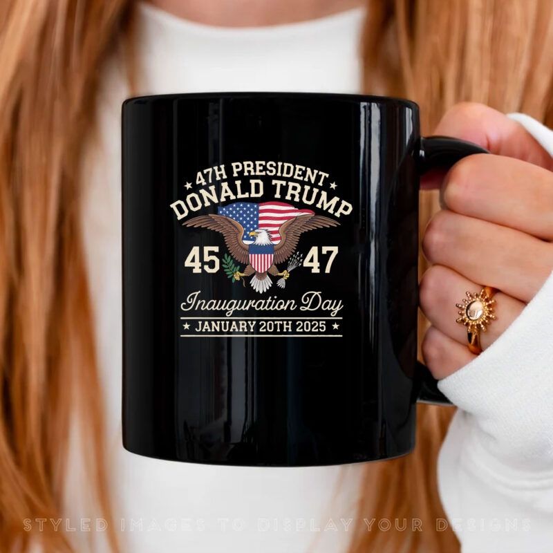 Inauguration Day Patriotic Political Republican USA Flag MAGA 47th President Donald Trump Mug