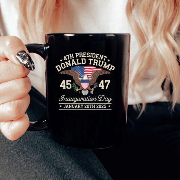 Inauguration Day Patriotic Political Republican USA Flag MAGA 47th President Donald Trump Mug