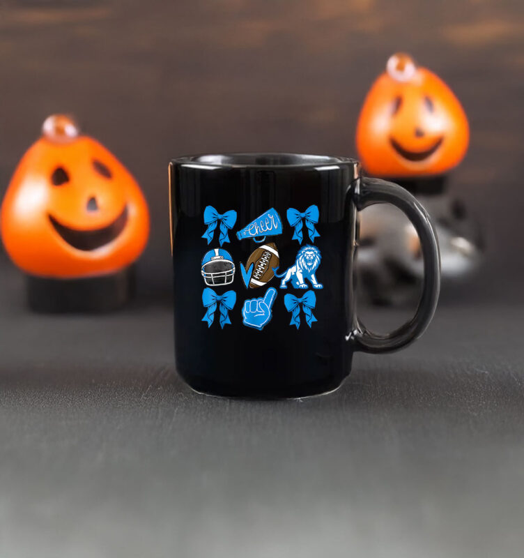 Lions Football Game Day Coquette Lions Bow Mug