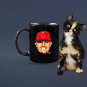 Los Angeles Angels Mike Trout 27 Big Head Signature Mug