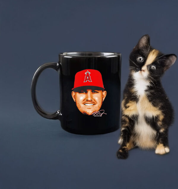 Los Angeles Angels Mike Trout 27 Big Head Signature Mug