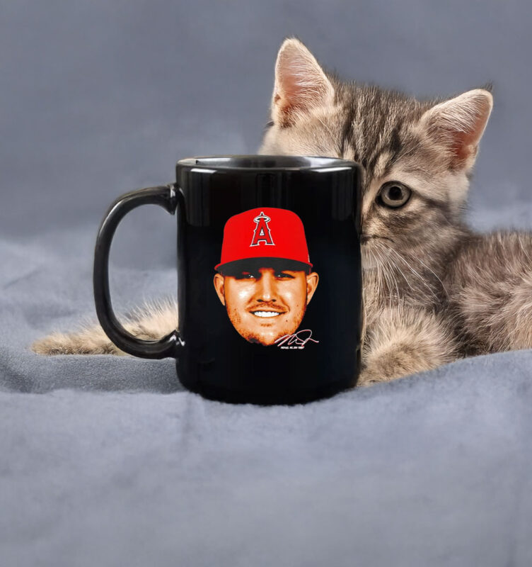 Los Angeles Angels Mike Trout 27 Big Head Signature Mug