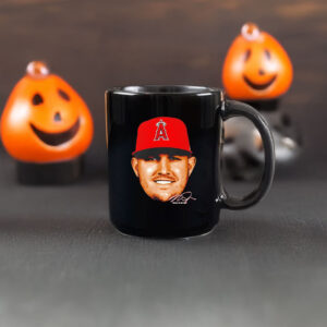 Los Angeles Angels Mike Trout 27 Big Head Signature Mug