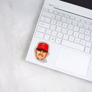 Los Angeles Angels Mike Trout 27 Big Head Signature Sticker