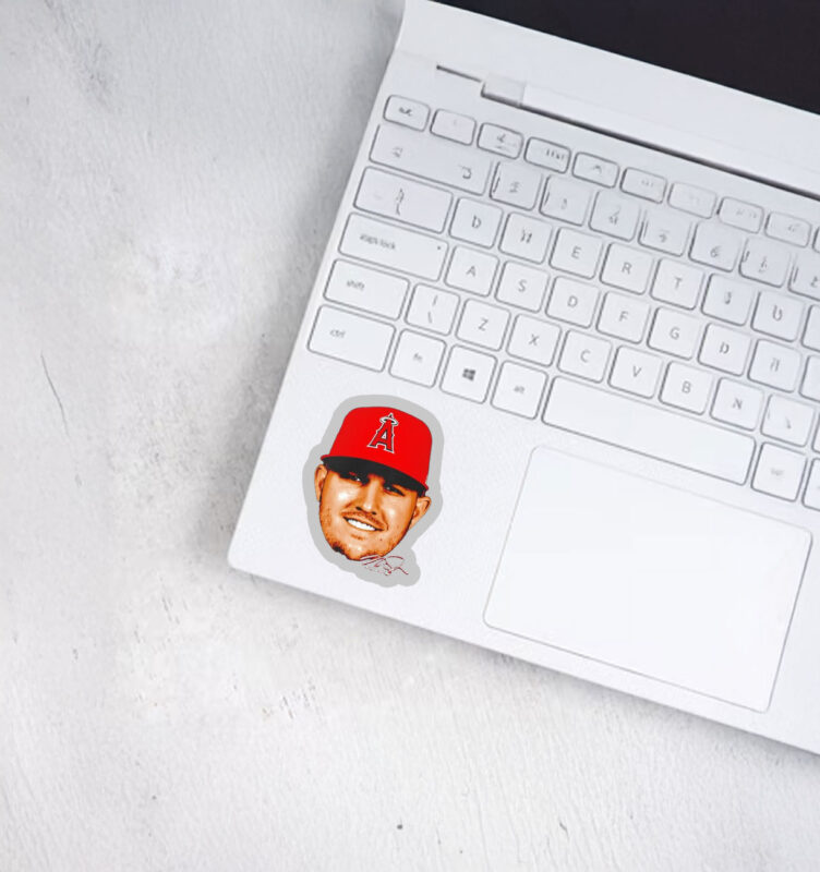 Los Angeles Angels Mike Trout 27 Big Head Signature Sticker