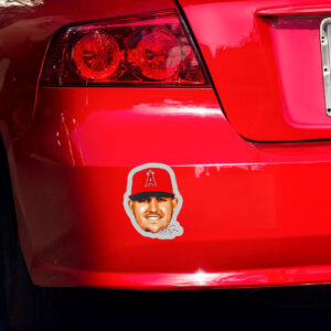 Los Angeles Angels Mike Trout 27 Big Head Signature Sticker