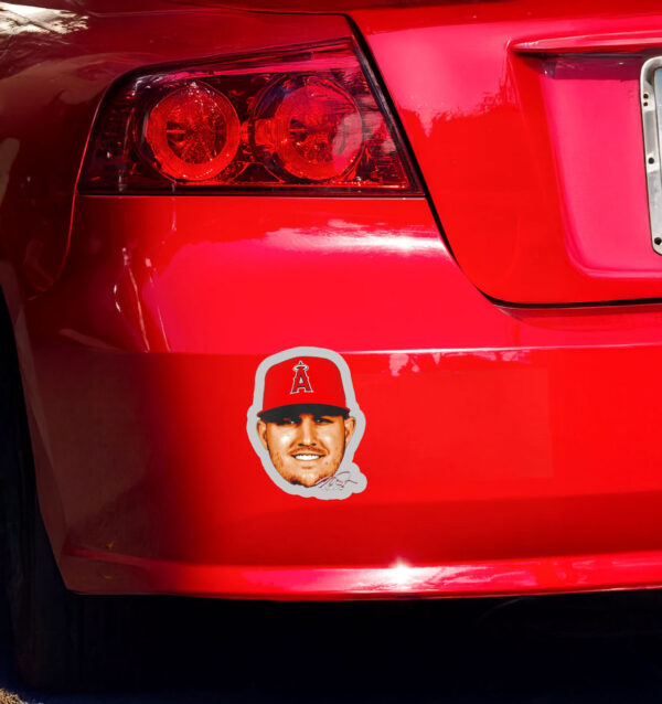 Los Angeles Angels Mike Trout 27 Big Head Signature Sticker