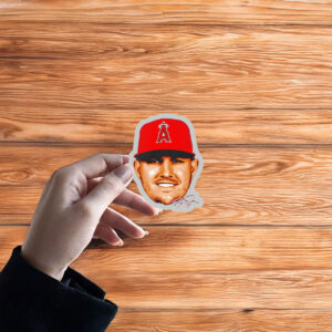 Los Angeles Angels Mike Trout 27 Big Head Signature Sticker