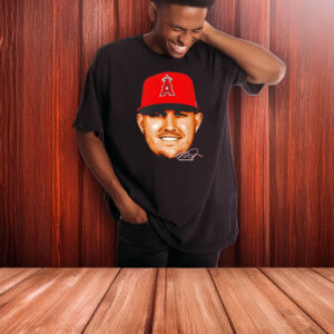 Los Angeles Angels Mike Trout 27 Big Head Signature T-shirt