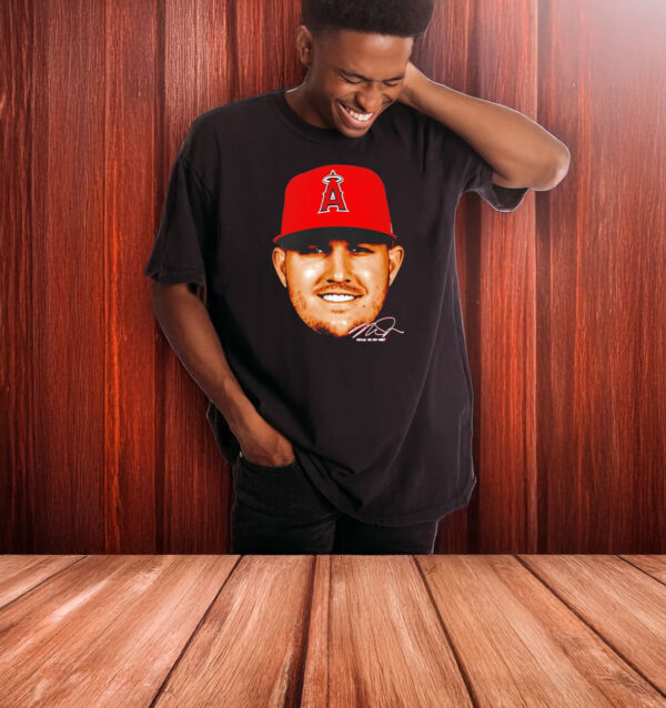 Los Angeles Angels Mike Trout 27 Big Head Signature T-shirt