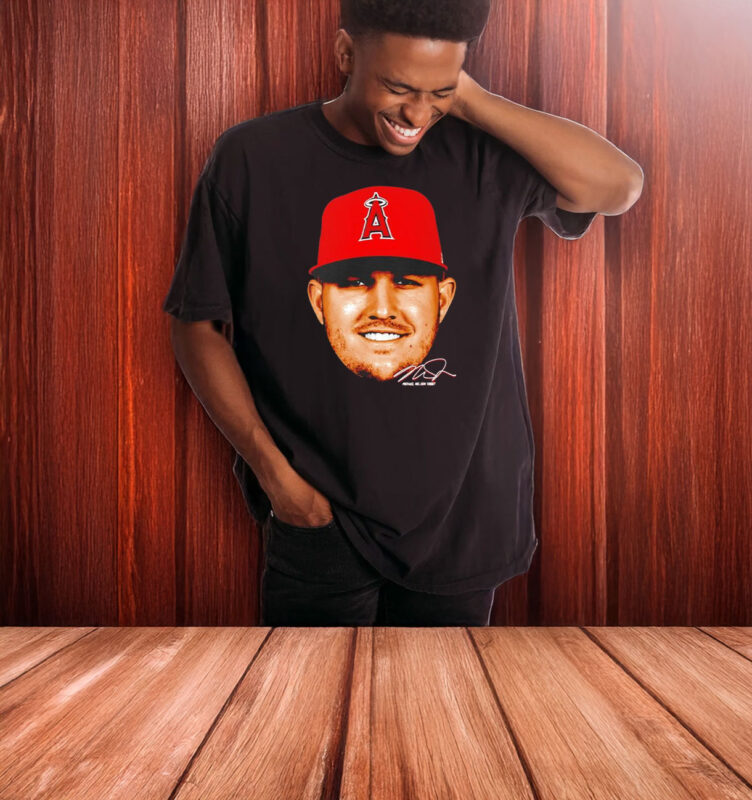 Los Angeles Angels Mike Trout 27 Big Head Signature T-shirt