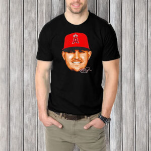 Los Angeles Angels Mike Trout 27 Big Head Signature T-shirt