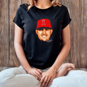 Los Angeles Angels Mike Trout 27 Big Head Signature T-shirt