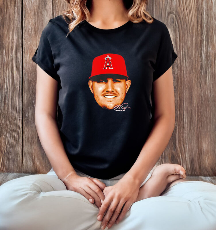 Los Angeles Angels Mike Trout 27 Big Head Signature T-shirt