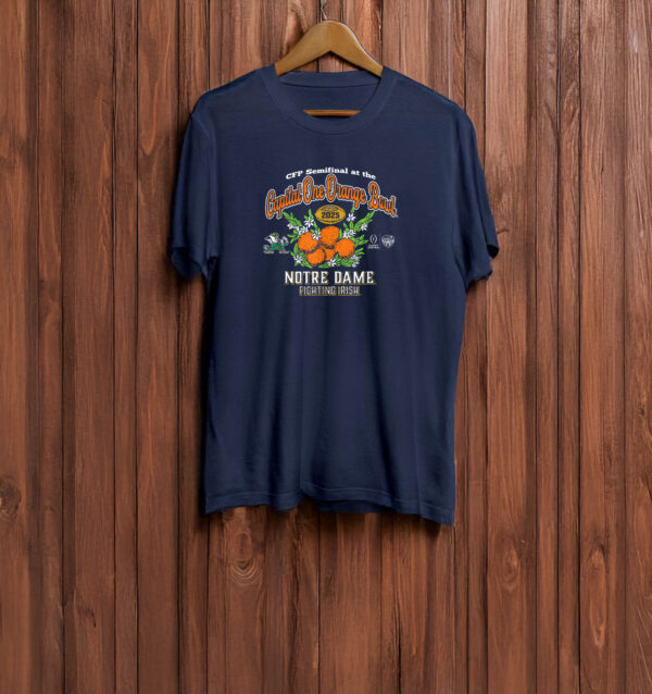 Notre Dame Fighting Irish CFP Orange Bowl 2024-25 Navy T-Shirt