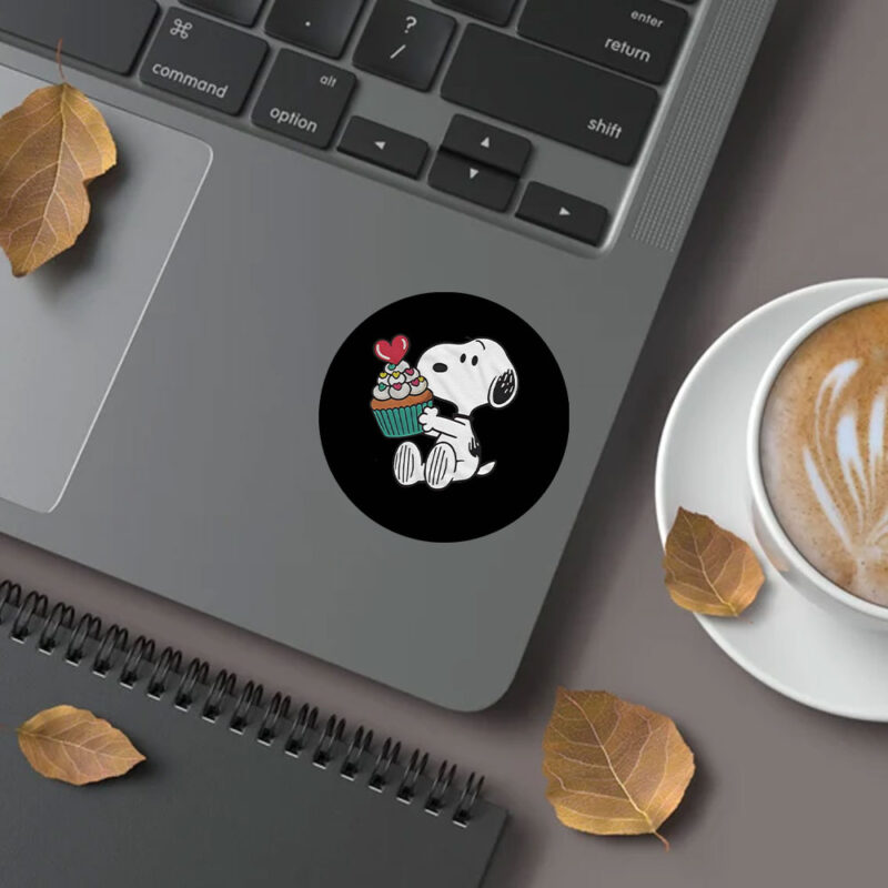 Snoopy Heart Cupcake Sticker