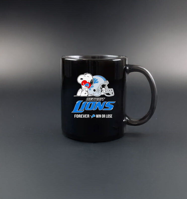 Snoopy hug Detroit Lions forever win or lose Mug