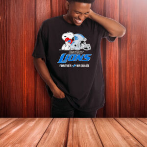 Snoopy hug Detroit Lions forever win or lose T-shirt