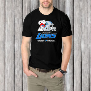 Snoopy hug Detroit Lions forever win or lose T-shirt