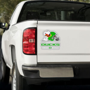 Snoopy hug Oregon Ducks forever win or lose Sticker