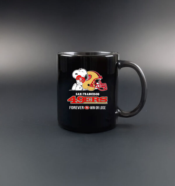 Snoopy hug San Francisco 49ers forever win or lose Mug