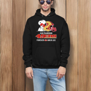 Snoopy hug San Francisco 49ers forever win or lose T-shirt