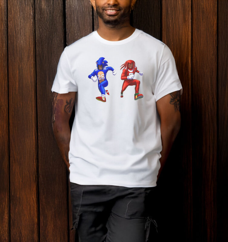 Sonic and Knuckles Detroit Lions T-Shirt