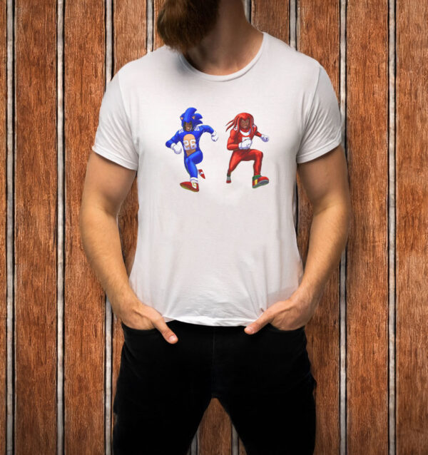 Sonic and Knuckles Detroit Lions T-Shirt