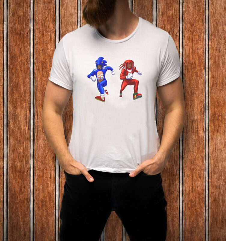 Sonic and Knuckles Detroit Lions T-Shirt