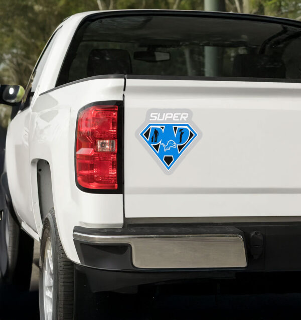 Super dad Detroit Lions logo Sticker