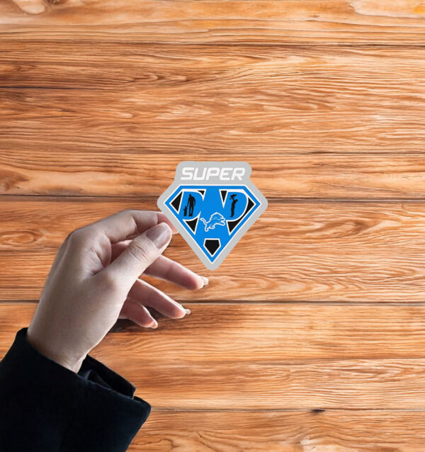 Super dad Detroit Lions logo Sticker