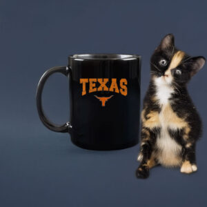 Texas Shirt Women Men Kids State Of Texas Orange Text Mug