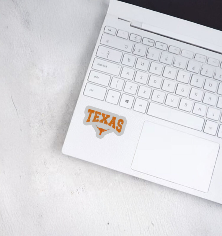 Texas Shirt Women Men Kids State Of Texas Orange Text Sticker