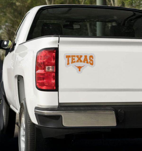 Texas Shirt Women Men Kids State Of Texas Orange Text Sticker