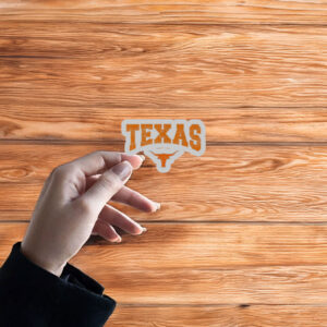 Texas Shirt Women Men Kids State Of Texas Orange Text Sticker