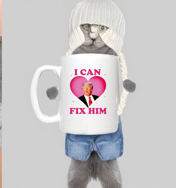 Trump Kiss I Can Fix Him Heart Mug