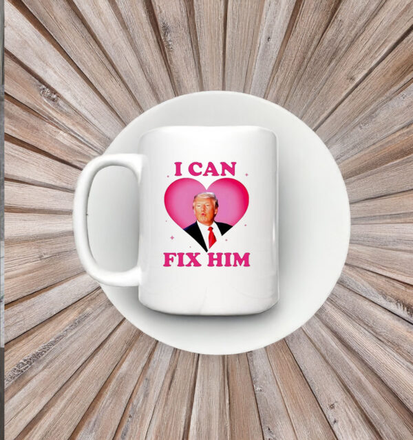 Trump Kiss I Can Fix Him Heart Mug