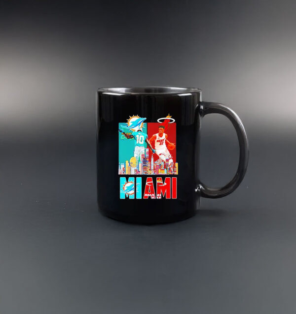 Tyreek Hill And Jimmy Butler Miami Sports Teams Skyline City Signature Mug