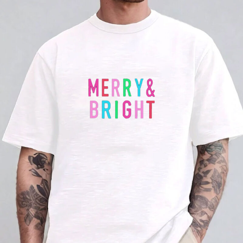 Vintage Merry Bright Christmas Washed T-Shirt